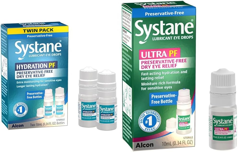 Systane Hydration Multi- Dose & Ultra PF Preservative- Free Eye Drops Twin Pack (2x10ml) & 10ml Bundle