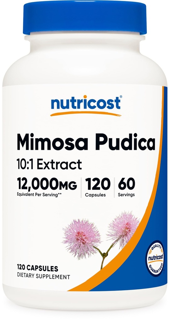 Nutricost Mimosa Pudica Seed 10: 1 Extract (120 kapsler, 60 Servere) (12,000MG Per Servering) - Non- GMO, Animal- Free Product