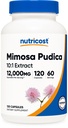 Nutricost Mimosa Pudica Seed 10: 1 Extract (120 kapsler, 60 Servere) (12,000MG Per Servering) - Non- GMO, Animal- Free Product