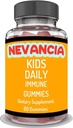 Kids Daily Immune Gummies with Elderberry, Vitamin C, Zinc, Immune Support, Skin Health, Antioxidant Support, for Kids, Elderberry Flavor, 60 Gummies