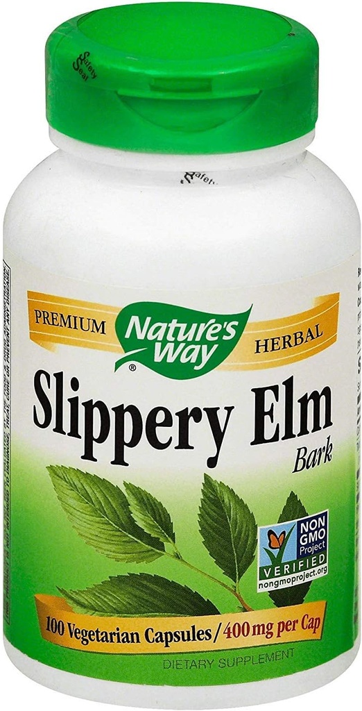 Naturens vej Slippery Elm Bark, 100 Veg kapsler Per flaske (3 flasker)