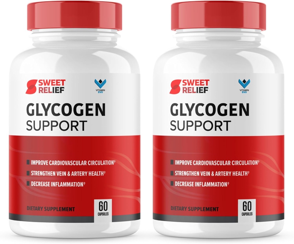 (2 Pack) Sweet Relief Glycogen Support - SweetRelief Blood Vessel Cleaner, Sweet Relief Kapsler, Advanced Formel for Total Wellness, Sweet Relief Anmeldelser (120 Kapsler) 2 Måned Supply