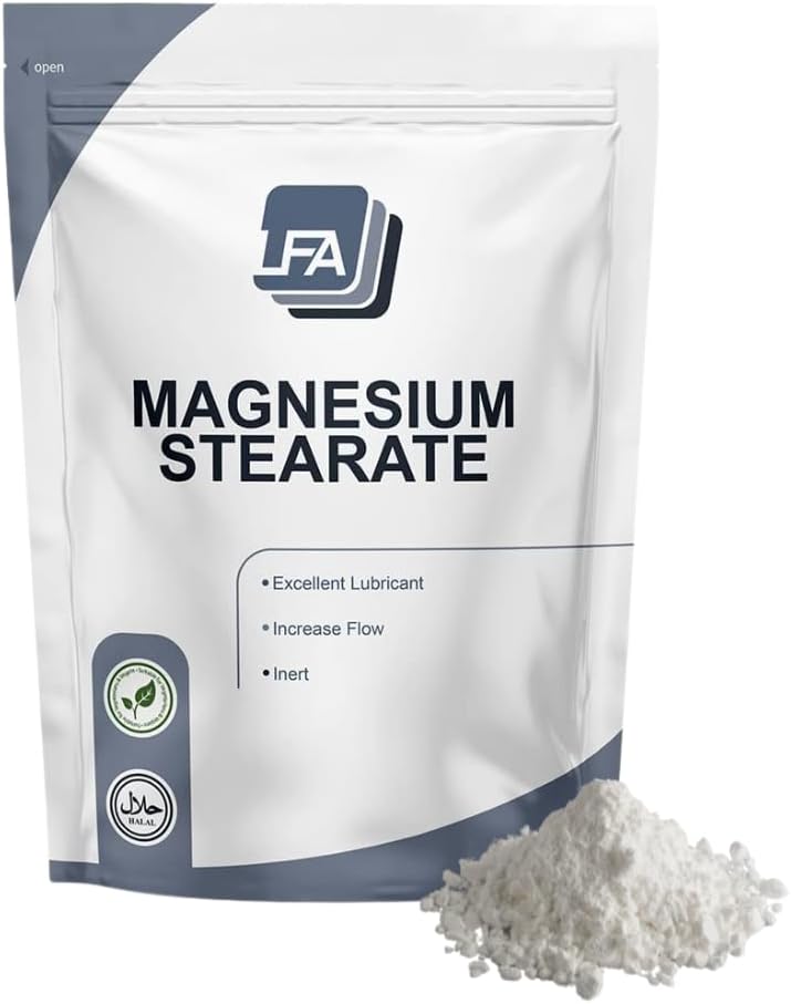 Magnesiumstearat pulver - Dry Smøremiddel - 1 kg (2,2 lb) Anti- Sticking & Floating Agent for Tablet Press Machine Pill & Capsule Mix - Halal - Kosher - Vegan
