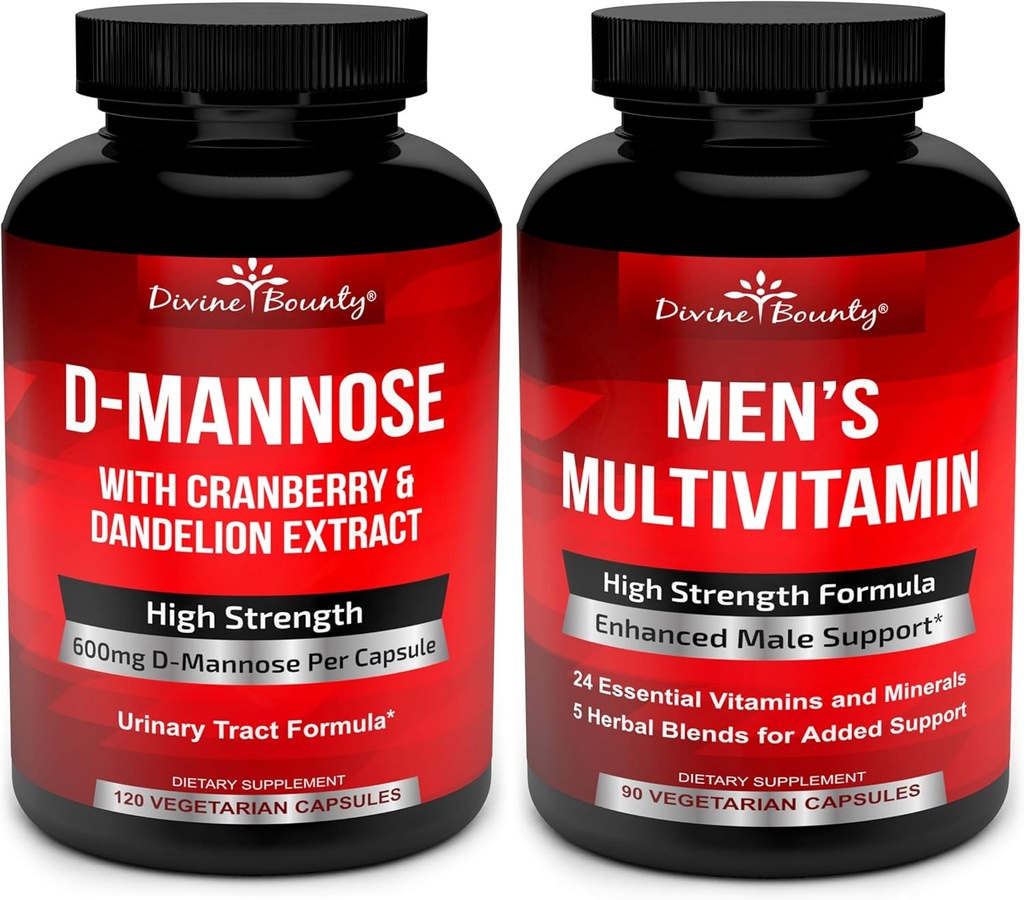 Divine Bounty D- Mannose Capsules & Herre Multivitamin Bundle