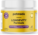 Tyrkiet Tail Mushroom for Hunde - Hundevitaminer og kosttilskud - Prebiotika & Probiotika til Longevity, immunforsvar & fordøjelse - med Chlorella, Mælkebøtte Root, E-vitamin & More- 5.3 Oz