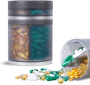 Ekstra stort supplement Organizer og transportabel pill sag med 8 kompartmenter Double Layer Medicine Dispenser Månedlige Vitaminer Arrangører Pille flaske, Gray