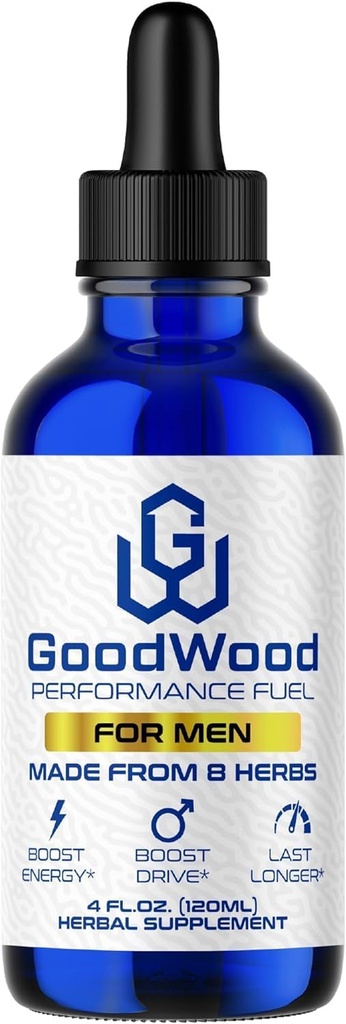 GoodWood - mandlige flydende dråber - Øger Stamina og størrelse - Forbedrer energi, drev og magt - for mænd alder 30, 40, 50, 60 + - Lavet med 8 urter og økologiske - One Pack