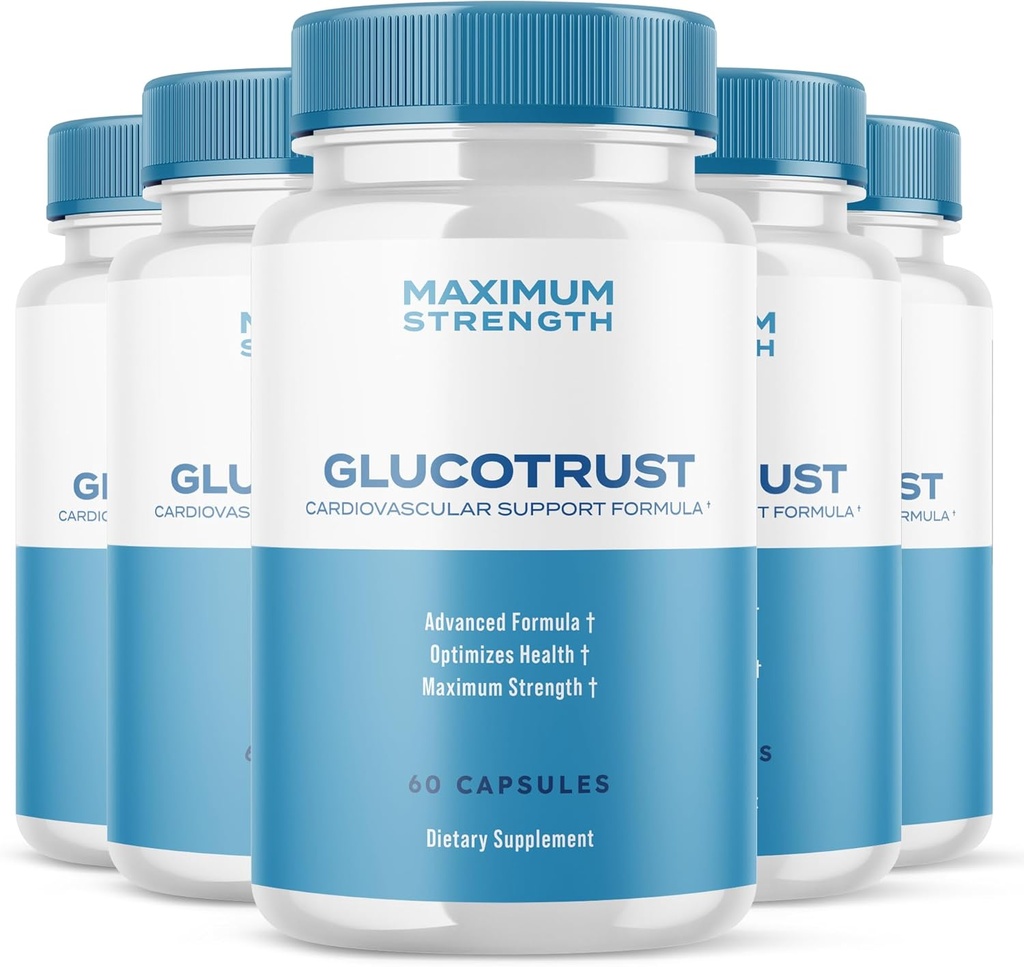 Ark Labs (5 Pack) Glucotrust Avanceret formel supplement kapsler - Gluco Trust Max Kapsler Maksimal styrke Support piller (300 Kapsler)
