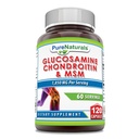 Pure Naturals Glucosamin Chondroitin & MSM Supplement- 124; 1850 Mg per Serving - 124; 120 Kapsler - 124; Non- GMO - 124; Gluten- Free - 124; Made in USA