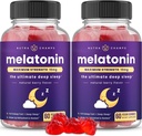 NutraChamps (pakke med 2 melatonin gummier til voksne, ekstra styrke sovemiddel Vitaminer, 5 mg eller 10 mg dosis, Vegan Natural Strawberry Flavor supplement til bedre søvn, 120 gummies