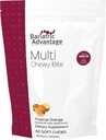 Bariatric Advantage Multi Chewy Bite - Soft Chew Multivitamin til Bariatric Kirurgi Patienter - Chewable Multivitamin med folinsyre, Vitamin D3 & mere - Tropical Orange Flavor - 60 Greve