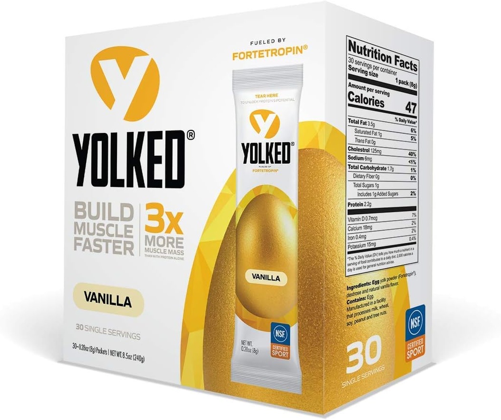 YOLKED - NSF- Certified Muscle Building Supplement - Hjælp øge Lean Muscle, Reducer muskeltab, og forbedre inddrivelse med Fortetropin, 30 Servere