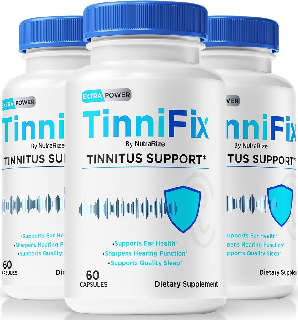 (3 Pack) Tinnifix kapsler - Advanced Hearing Support Formel, Tinnifix piller til at bevare sund hørelse, Alle naturlige tinnifix for Complete Ear Health, Official Tinni Fix anmeldelse (180 Kapsler)