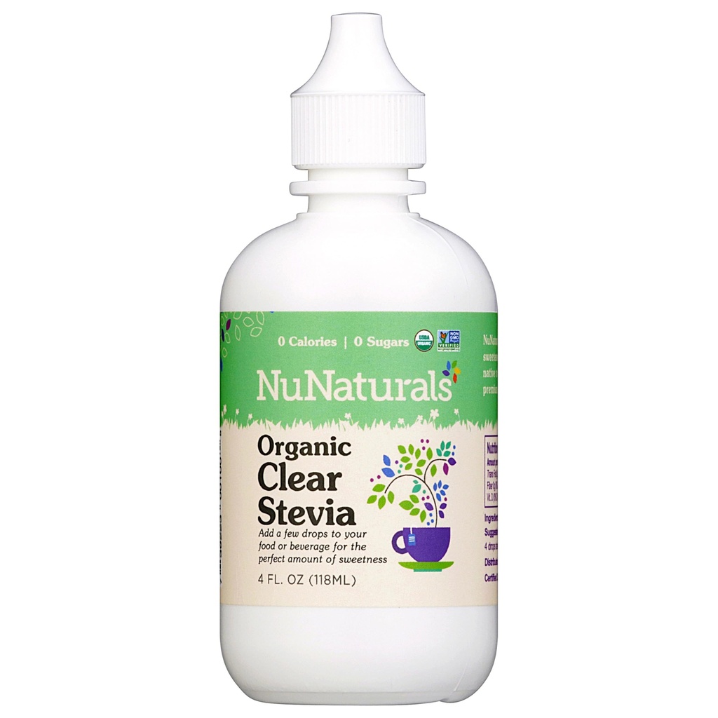 NuNaturals Clear Extract Stevia, Plant- baseret sødemiddel, Plastic Flaske, 4 oz
