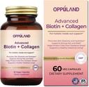 Biotin og Collagen Supplements- Biotin 5000 mcg + Collagen for Women- Supporters Stærk Hår, Nails & Sund Skin- 60 Veggie Kapsler