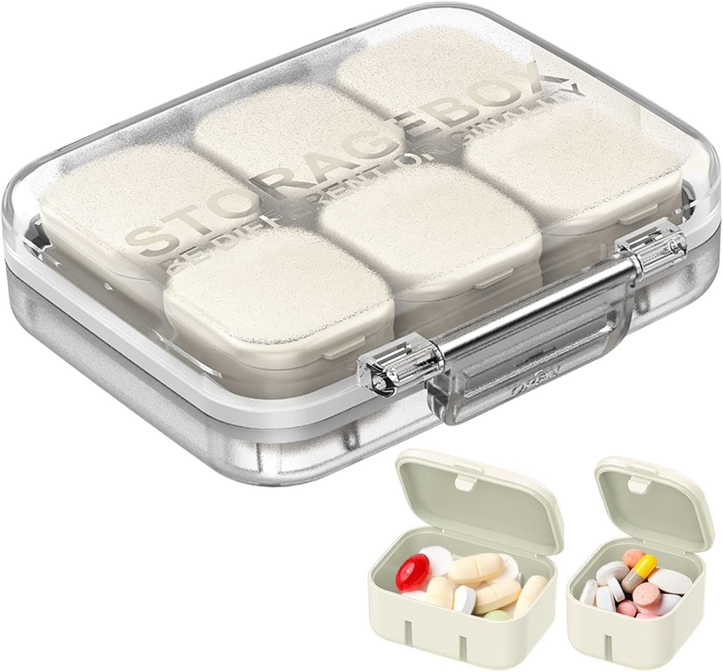 Pill Organizer SOFISO 4 / 6 Grid Free Assembly Travel Medicine Organizer 10 dages Pill Organizer Portable Pill Box Vandtæt Pill sag Daglig Medicin Carry sag for vitaminer, fiskeolier, kosttilskud