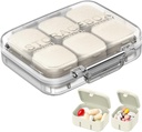Pill Organizer SOFISO 4/6 Grid Free Assembly Travel Medicine Organizer 10 Day Pill Organizer Portable Pill Box Waterproof Pill Case Daily Medication Carry Case for Vitamins, Fish Oils, Supplements