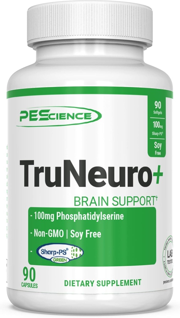 PEScience TruNeuro, Phosphatidylserin Brain Booster Nootrop, 100 mg, 90 kapsler