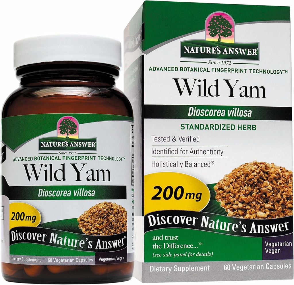 Naturens svar Wild Yam Root Standardized, Vegetariske Kapsler, 60- Greve
