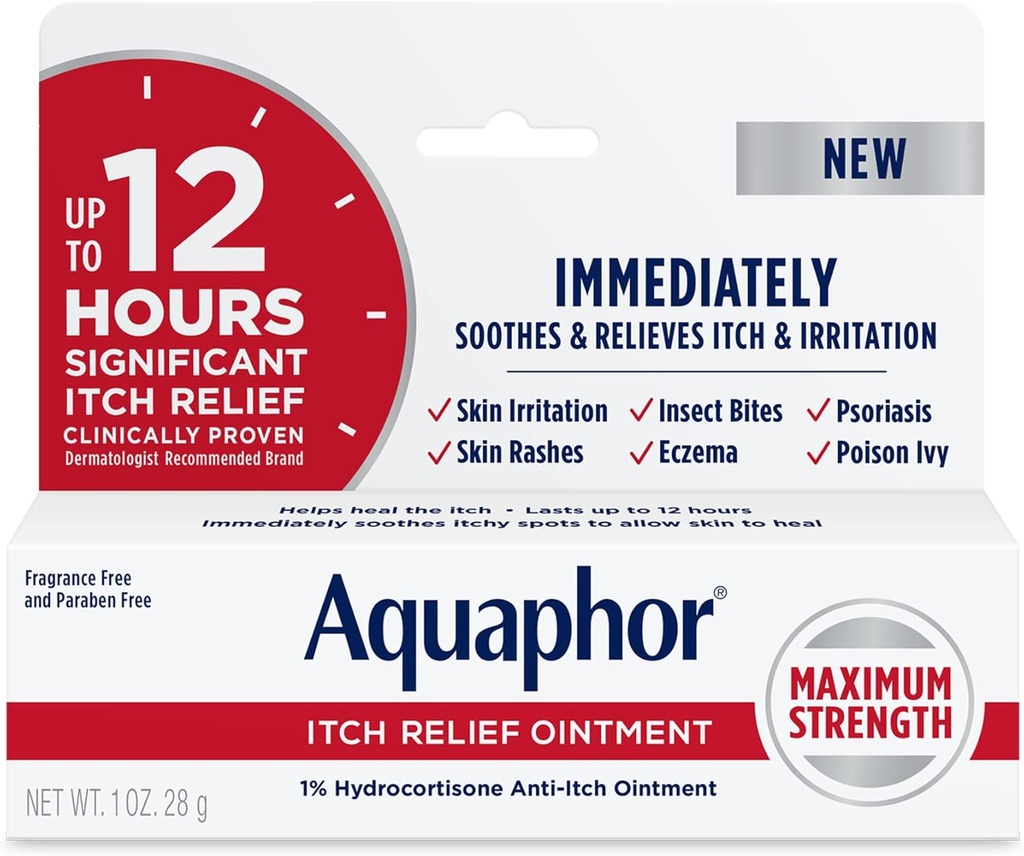 Aquaphor, Itch Relief Salve 1% Hydrocortison, 1 Ounce