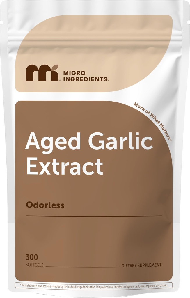 Micro Ingredients Odorless Hvidløg 7500mg Per Servering, 300 Softgels ttesmå 124; 2 År Lagrede Hvidløg Uddrag, Grown Allium Sativum Bulb Budd124; Potent Antioxidant supplement, immunforsvar, og hjerte sundhed