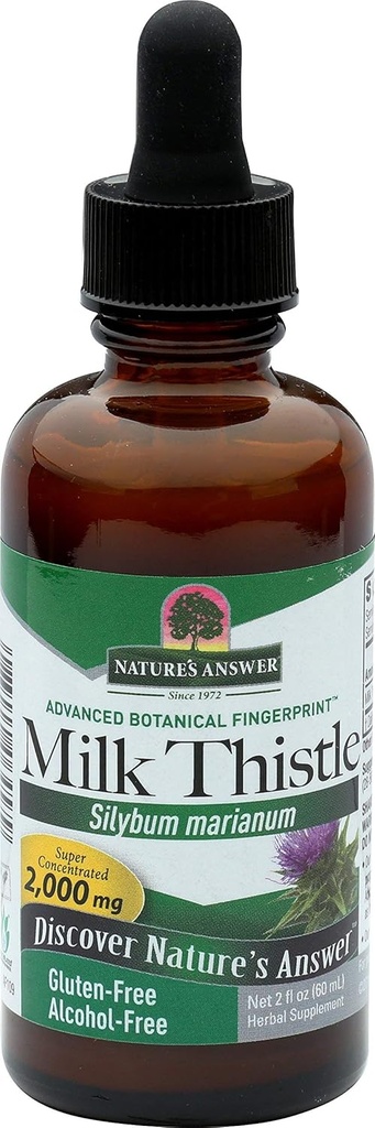 Naturens svar Milk Thistle Extract # 124; fremmer sund lever funktion # 124; Rengøring og Detox Supplement # 124; Non- GMO, Kosher Certified & Gluten- Free 1oz (2 pack)
