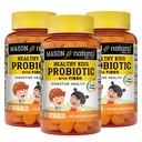 MASON NATURAL Sunde Kids Probiotisk med Fiber - Sund fordøjelsesfunktion, Forbedret Gut Sundhed, 60 Chewables (Pack of 3)