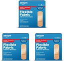 Basic Care Flexible Fabric Adhesive Bandages, Førstehjælp og Sårpleje Supplies, All- One Size, 100 Greve (pakke med 3)