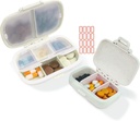 2 Pack Pill Organizer Box - Lille Pill Dispenser Home Travel Essentials Supplement Holder Portable Vitamin Case 8 Segment & 3 Segment Container Daglig medicin