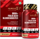Jern folinsyre Booster Daglig Vital, Chelated Jern med folinsyre & C-vitamin, B12 & naturlige spinat pulver, 60 Veg kapsler