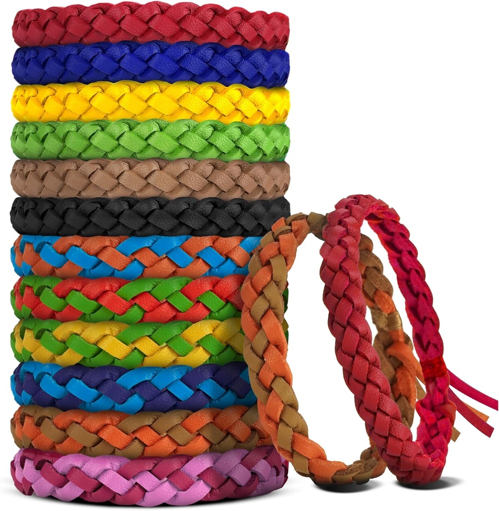 Mosquito Repellent Armbånd, DEET-Free, individuelt indpakket PU Leather Insect & Bug Repellent armbånd (pakke af 24)