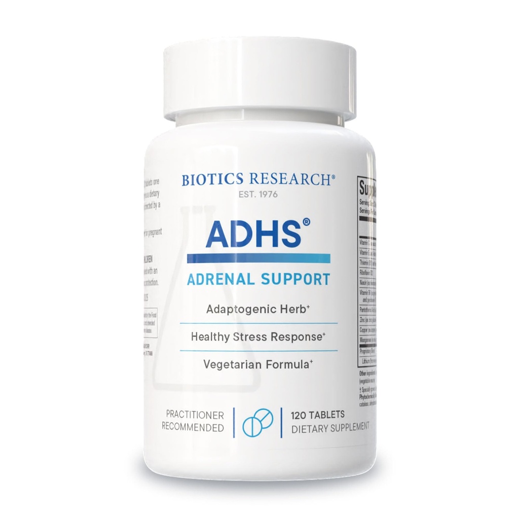 Bioetik Forskning ADHS binyresupport, understøtter normale Cortisol niveauer, Antioxidant support, mere energi, sund respons, 120 tabletter