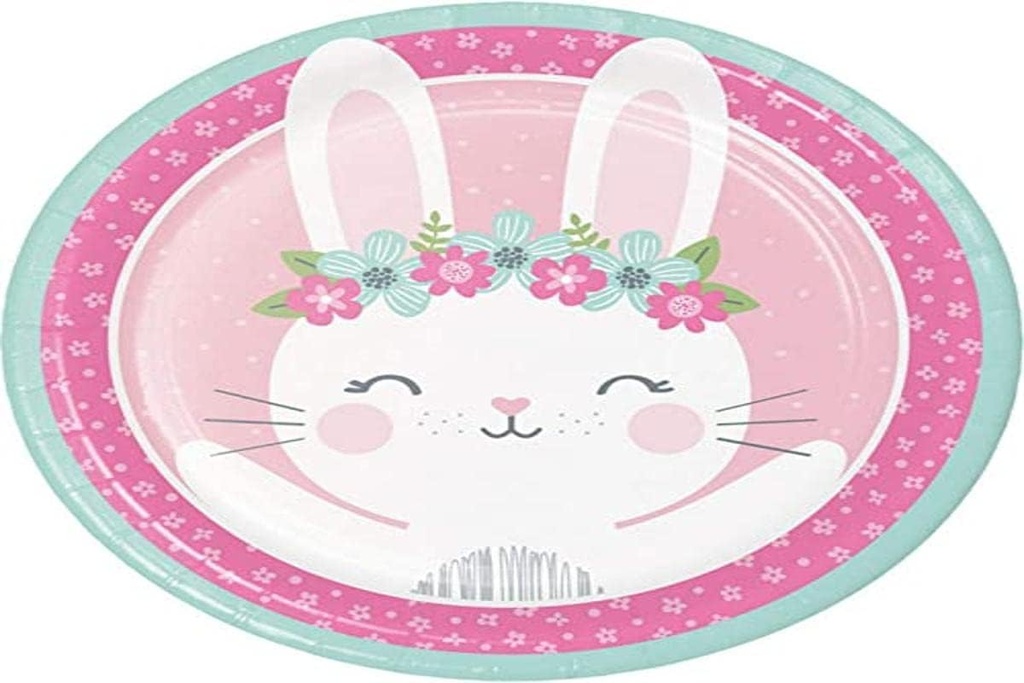 Creative Converting Party Supplies, Bunny Party Paper Plates, Plade Middag, Multikolor, 8.75, 8ct