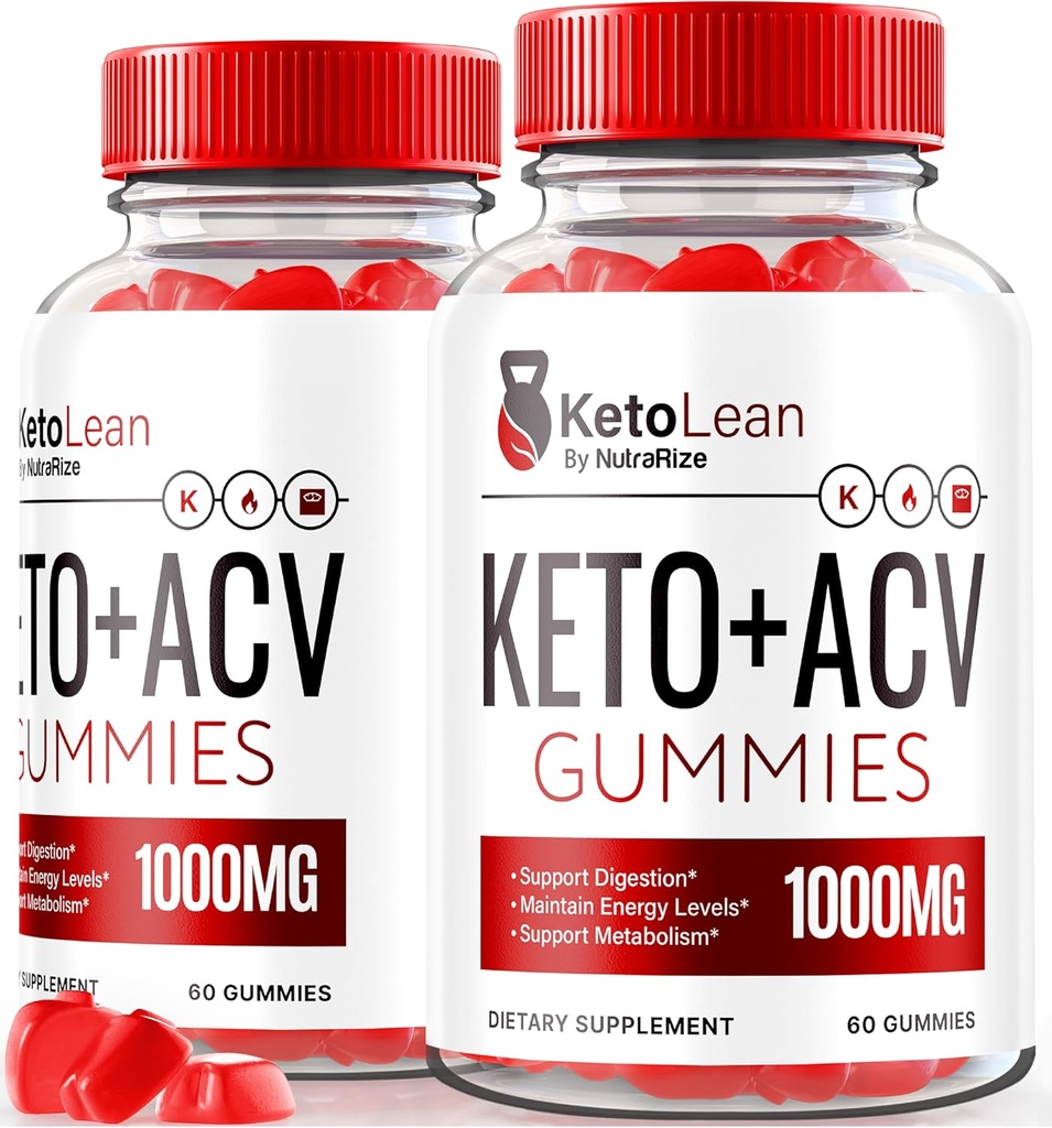 (2 Pack) Keto Lean Keto ACV Gummies, Keto + ACV Gummies, All Natural Apple Cider Vinegar 1000MG, ACV Keto Gummy Supplement, Keto Vitamins, Official Keto Plus ACV, KetoLean Reviews (120 Gummies)
