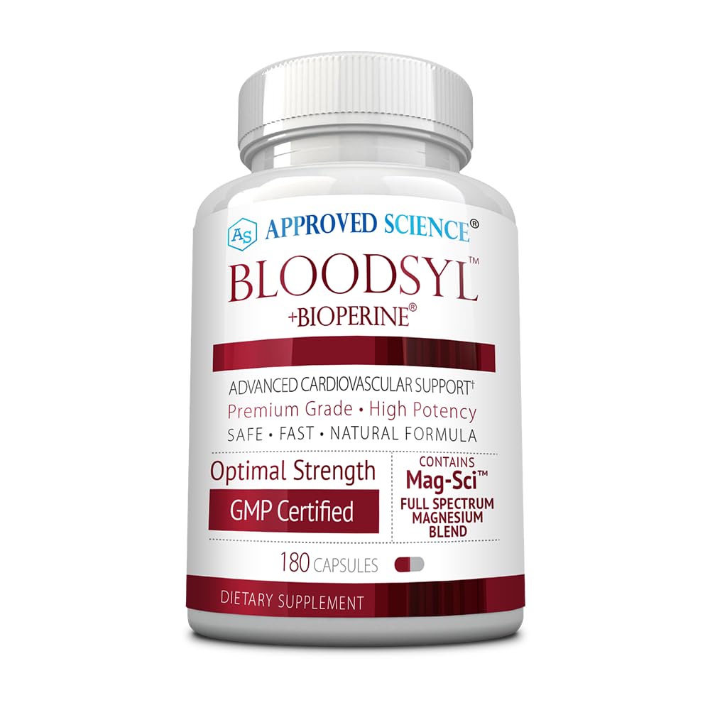 Godkendte Science Bloodsyl - understøtter blodgennemstrømning - Hawthorn Berry, Magnesium, BioPerine - Vegan - 180 Kapsler - Pakning med 1 stk.