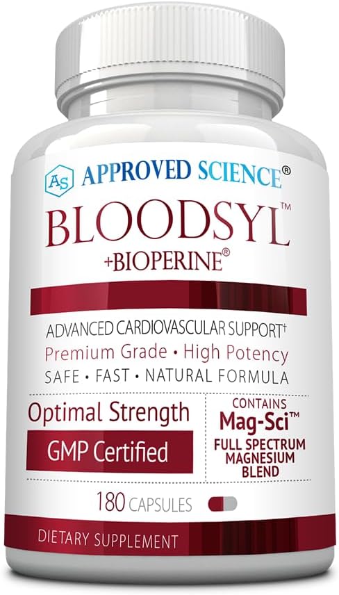Godkendte Science Bloodsyl - understøtter blodgennemstrømning - Hawthorn Berry, Magnesium, BioPerine - Vegan - 180 Kapsler - Pakning med 1 stk.