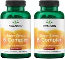 Swanson vitamin B- Complex w / vitamin C - naturligt supplement til fremme af stress Relief, energistøtte & støtte immunsundhed - kan støtte Metabolisme & Nervesystemet - (100 kapsler) (2 Pack)