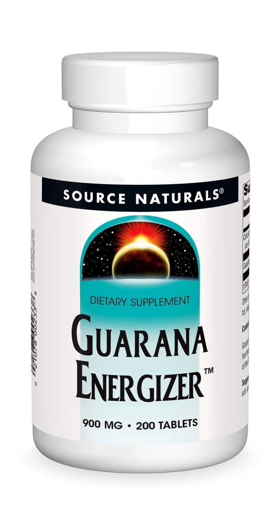 Kilde Naturals Guarana Energizer 900 mg Caffiene og energi - 200 tabletter