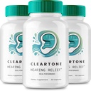 Cleartone Tinnitus Relief for Ringing Ears Capsules, Cleartone Ear Pills Supplement, Clear Tone Tinnitus Treatment, Calming Ear Ringing Relief - Maximum Strength, Cleartone Reviews (3 Pack)