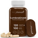 LongLifeNutri Lumbrokinase 100mg - Maksimal aktivitet 2.000.000 Enheder per servering, 120 Vegetariske Kapsler, 2 - Måned Supply, Natural Enzyme Supplement for Circulatory Health, Lab Testet, Made in USA