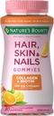 Nature 's Bounty Optimal Solutions Hår, Hud & Nails med Biotin og Collagen, Citrus- Fine Gumies Vitamin Supplement, 2500 mcg, 80 Ct, 40 Total Servering