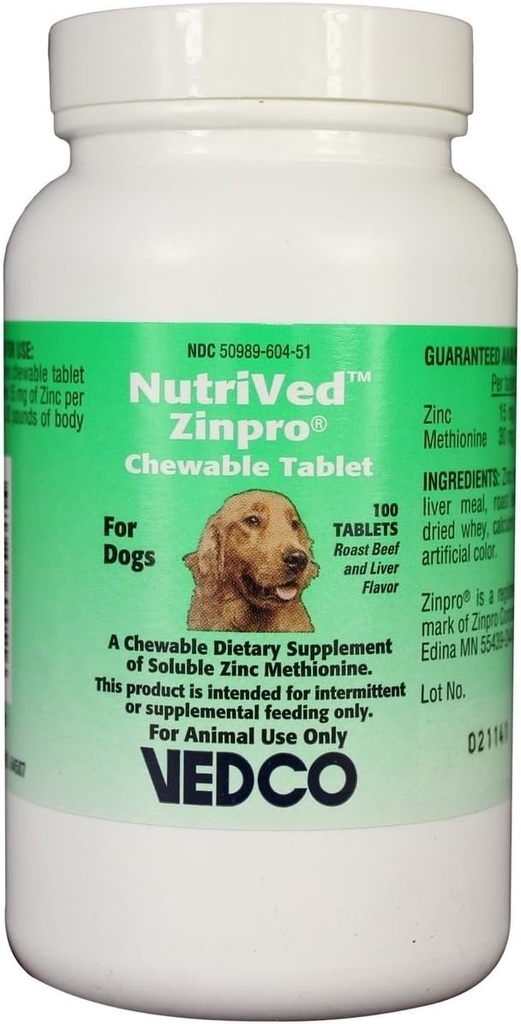 Nutrived ZinPro tyggetabletter til hunde (100 tæller)