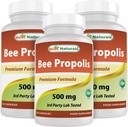 Bedste Naturals Bee Propolis 500 mg 120 Kapsler (120 Tæl (pakning med 3))
