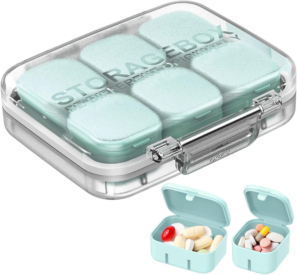 Pill Organizer SOFISO 4 / 6 Grid Free Assembly Travel Medicine Organizer 10 dages Pill Organizer Portable Pill Box Vandtæt Pill sag Daglig Medicin Carry sag for vitaminer, fiskeolier, kosttilskud