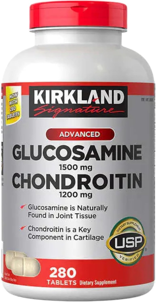 Kirkland Signature Glucosamin & Chondroitin, 280 tabletter