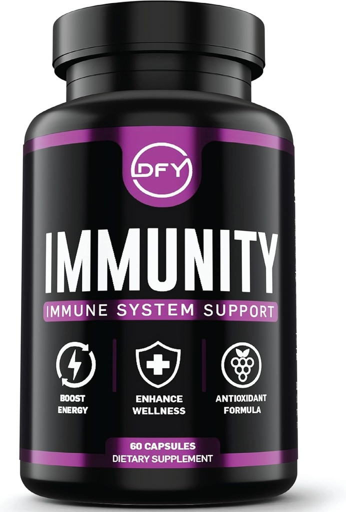 DFY immunsupportkapsler - med hyldebær Sambucus, C-vitamin, Sambucus Elderberry, D-vitamin D3 5000 IE, zink og ingefær