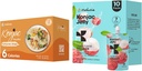 Hethstia Konjac Jelly Lychee Flavor med Collagen Peptider 10 Pakker og Konjac Fettuccine Gluten Free 12 Pakker Lav kalorie, Keto, Sukker fri, Sund mad