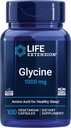 Life Extension Glycin, 1000 mg, Aminosyre, der fremmer sund søvn, Glutenfri, Non- GMO, Vegetar, 100 kapsler