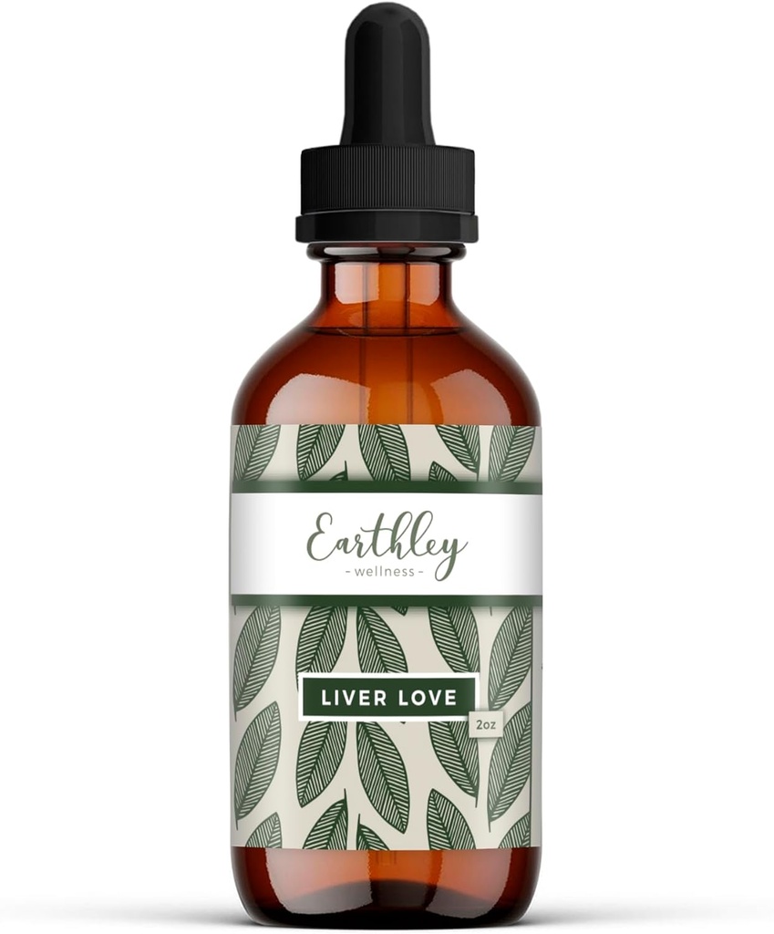Earthley Wellness Lever Love, Herbal Blend til leverstøtte Mælk Thistle Seed, Mælkebøtte Root, pebermynte Leaf, og gurkemeje Root, Understøtter fordøjelse & wellness, Natural, 2oz (Regelmæssig)