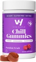 VitaHustle Chill Gummies for Stress Relief, 300 mg KSM 66 Ashwagandha, L- Theanine, Vegan, Mood Gummies, Balance Cortisol, Focus (Passionsfrugt) 50 Greve